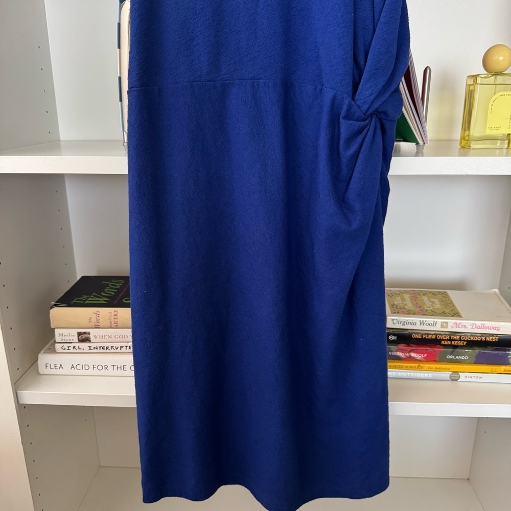 TED BAKER Blue Livviaa Knotted Cotton-jersey Mini Dress - Picture 4 of 5